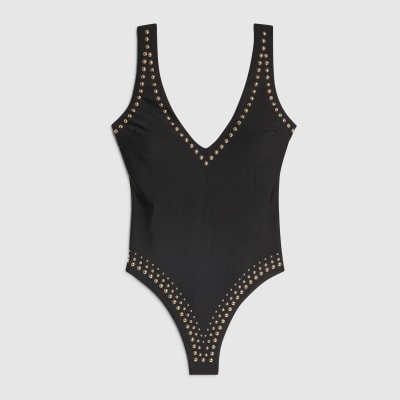 Black Studded Swimsuit