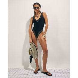 Black Studded Swimsuit