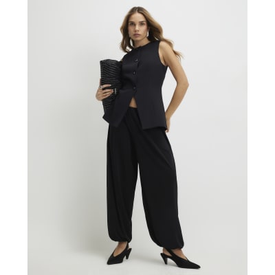 Black Tailored Longline Waistcoat