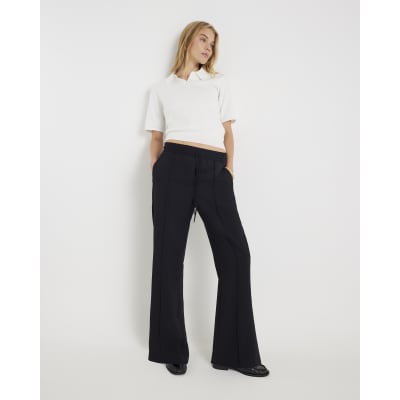 Black Tailored Wide Leg Joggers