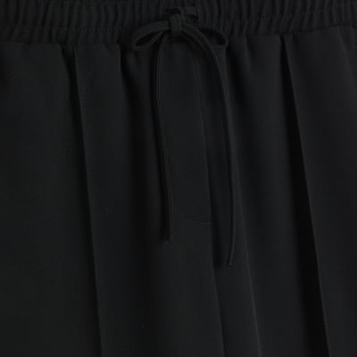 Black Tailored Wide Leg Joggers