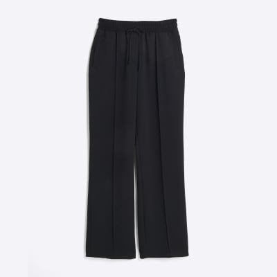 Black Tailored Wide Leg Joggers