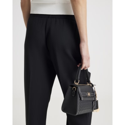 Black Tailored Wide Leg Joggers