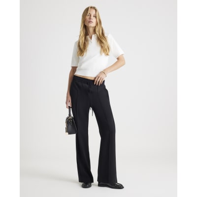 Black Tailored Wide Leg Joggers