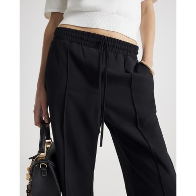 Black Tailored Wide Leg Joggers