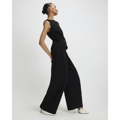 Black Tailored Wide Leg Trousers