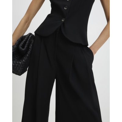 Black Tailored Wide Leg Trousers