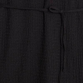 Black Textured Belted Dress