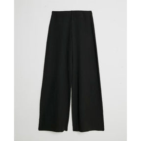 Black Textured Wide Leg Trousers