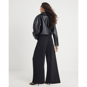 Black Tie Waist Wide Leg Trousers