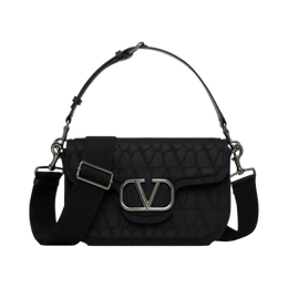 Black V Logo Toile Iconographe Cross Body Bag