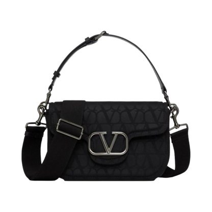Black V Logo Toile Iconographe Cross Body Bag