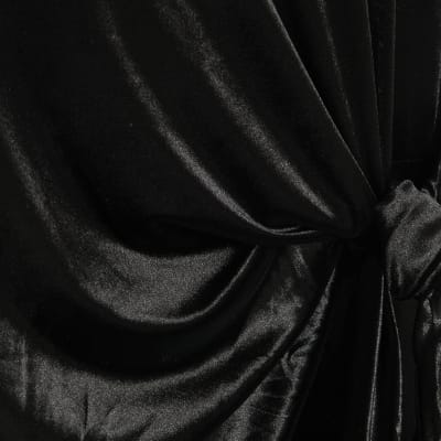 Black Velvet Tie Side Top