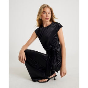 Black Velvet Tie Side Top