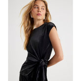 Black Velvet Tie Side Top