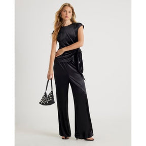 Black Velvet Tie Side Top