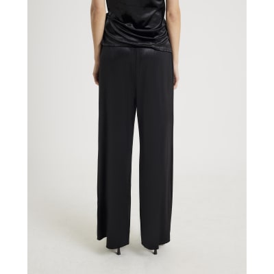 Black Velvet Wide Leg Jogger