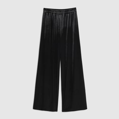 Black Velvet Wide Leg Jogger