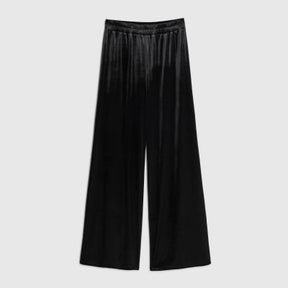 Black Velvet Wide Leg Jogger