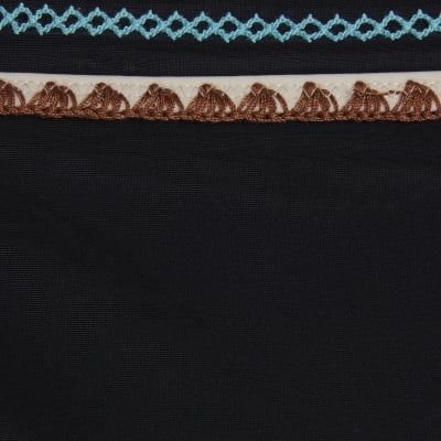 Black Whipstitch Bikini Bottoms