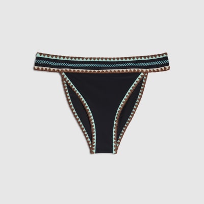 Black Whipstitch Bikini Bottoms