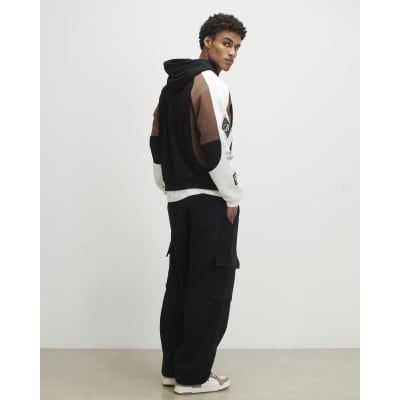 Black Wide Leg Cargo Joggers