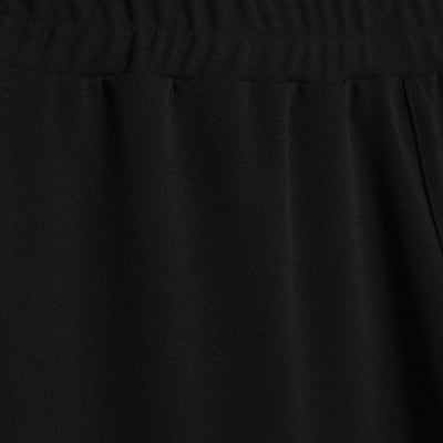 Black Wide Leg Jersey Trousers