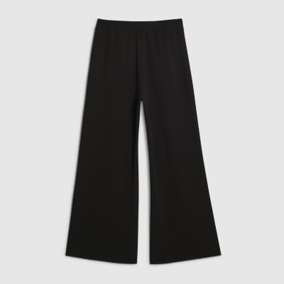 Black Wide Leg Jersey Trousers