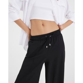 Black Wide Leg Side Striped Joggers