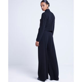 Black wide leg trousers