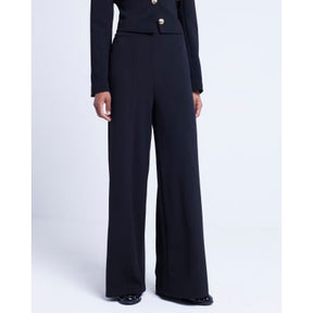 Black wide leg trousers