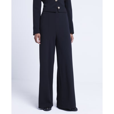 Black wide leg trousers