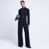 Black wide leg trousers