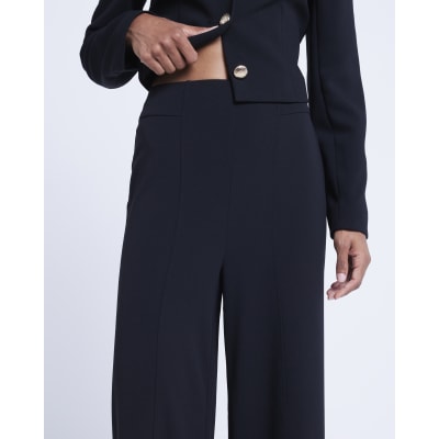 Black wide leg trousers