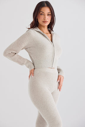 Opal marl knit cropped cardigan