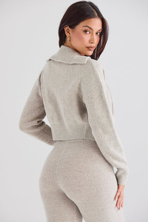 Opal marl knit cropped cardigan