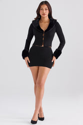 Black cashmere mini skirt