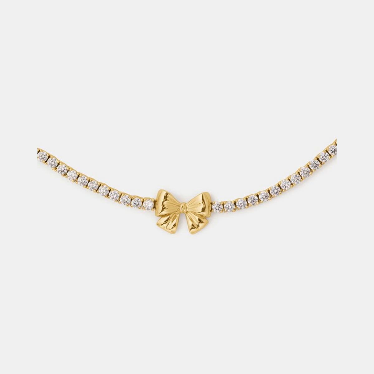 Bling And Bows Bow Tennis Necklace