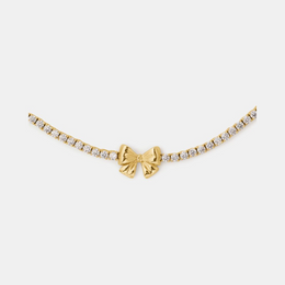 Bling And Bows Bow Tennis Necklace