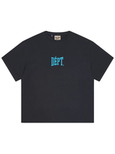 Gallery Dept Dept Gym Blue Logo T-Shirt in Vintage Black