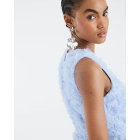 Blue 3D Floral Occasion Midi Dress