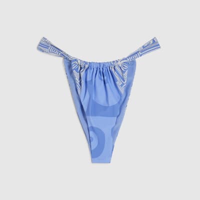 Blue Abstract Print Bikini Bottoms