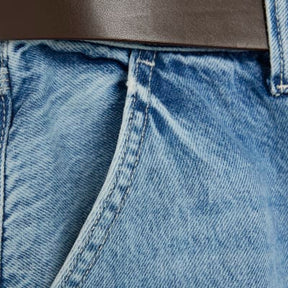 Blue Belted Low Rise Baggy Wide Leg Jeans