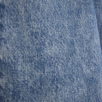 Blue Belted Relaxed Straight Leg Jeans