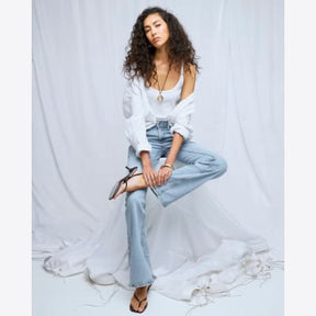 Blue Bootcut Mid Rise Jeans