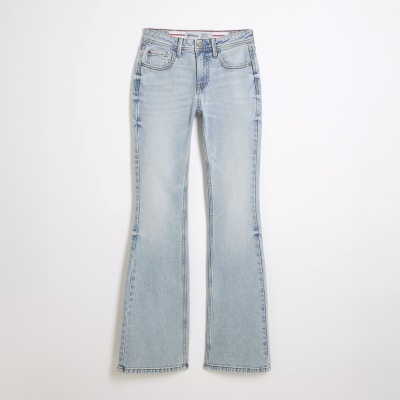 Blue Bootcut Mid Rise Jeans