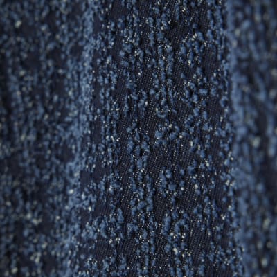 Blue Boucle Baggy Wide Leg Jeans