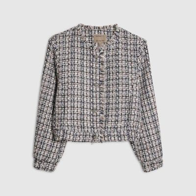 Blue Boucle Bomber Jacket