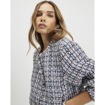 Blue Boucle Bomber Jacket