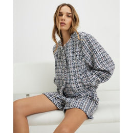 Blue Boucle Bomber Jacket